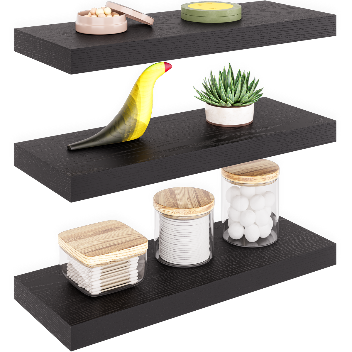 Sydney 15.7" Floating Shelf 6" Deep, Set of 3