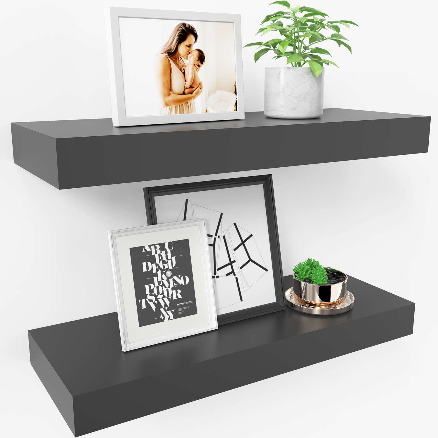 Sydney 16" Floating Shelf 6" Deep, Set of 2