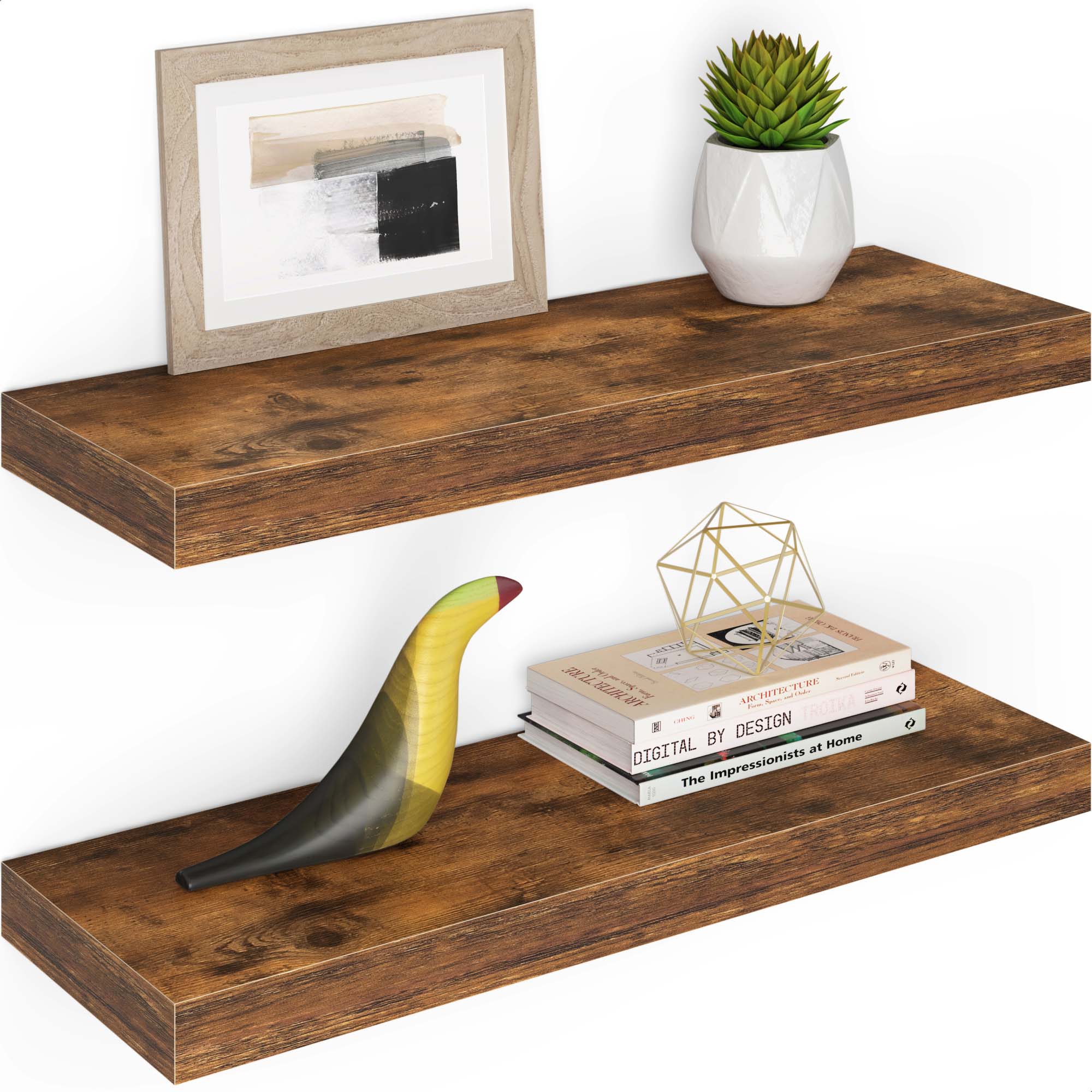 Miami 24" Floating Shelf 8" Deep, Set of 2