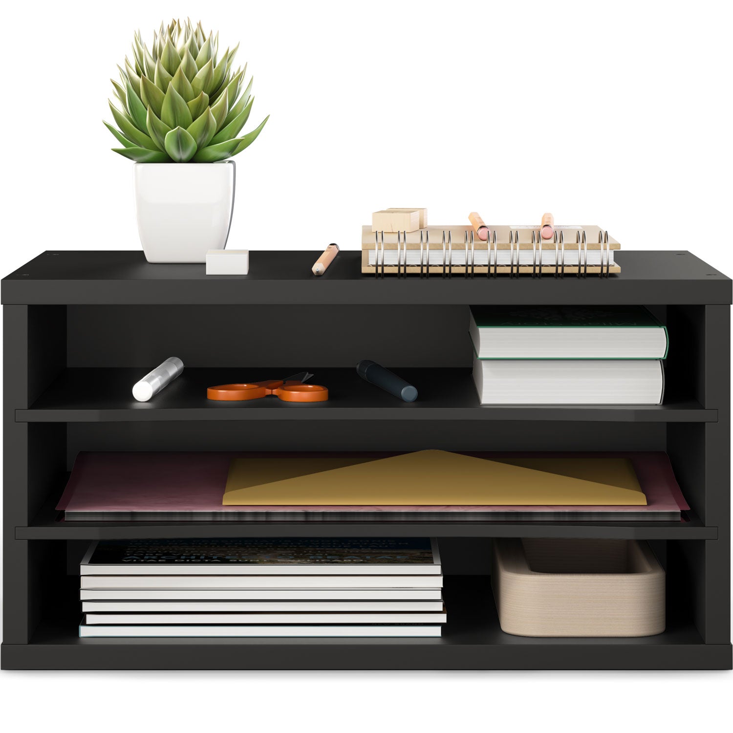 Yamazaki 3643 TOWER Stackable Organizer M X2 Set, black, PS Resin, 8 x 16 x 3.7 cm Yamazaki 3643 TOWER Stackable Organizer M X2 Set, black, PS Resin, 8 x 16 x 3.7 cm