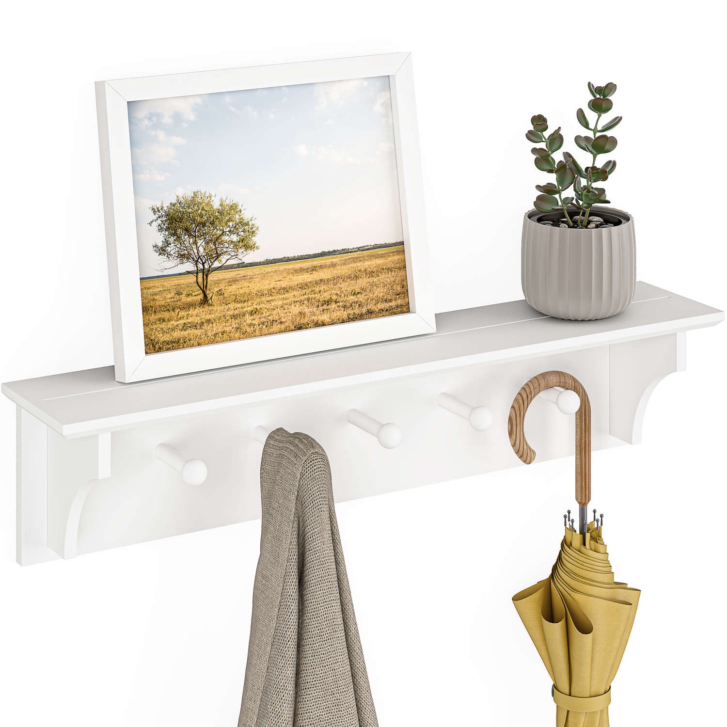 Atlanta 5 Peg Coat Rack with Shelf